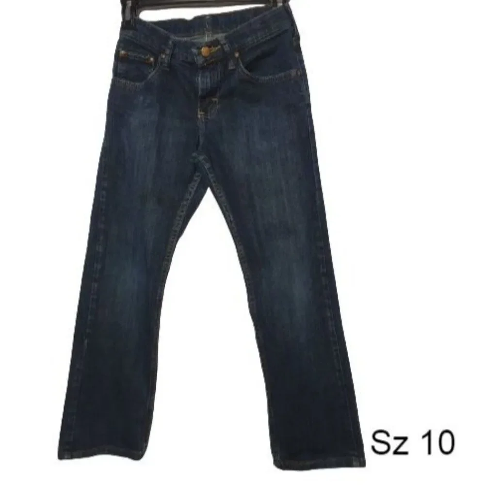 Lee Boys Straight Leg Jeans10 Blue Denim Adjustable Waist School Streetwear